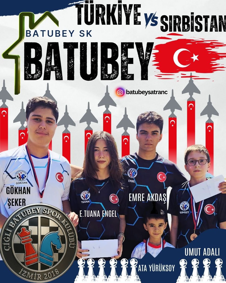 🇹🇷 BATUBEY AVRUPA’DA TARİH YAZDI! 

Sırbistan’da düzenlenen Open Turnuvalarında  çocuklarımız destan yazdı!

🥇 1 Avrupa Şampiyonluğu
👑 2 Avrupa Kadınlar Şampiyonluğu
🥉 1 Avrupa 3.lüğü
🏅 1 Avrupa 6.lığı
🎖️ 1 Avrupa 7.liği
🎖️ 1 Avrupa 8. liği

#BatubeySatranç