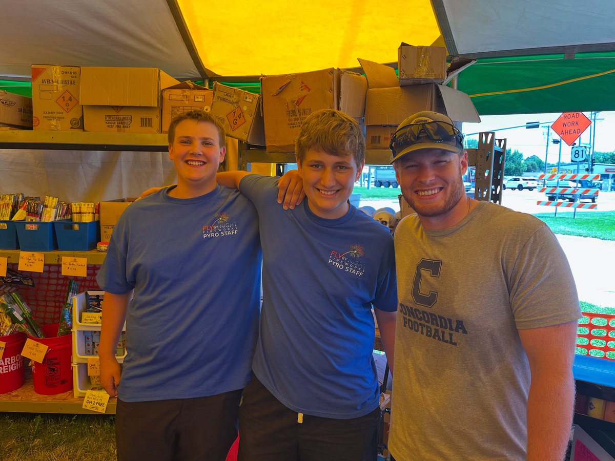 AJ Beckman and Hunter Nielsen, two of our football players, are out selling fireworks this July season! We love seeing our athletes out in the community working hard!