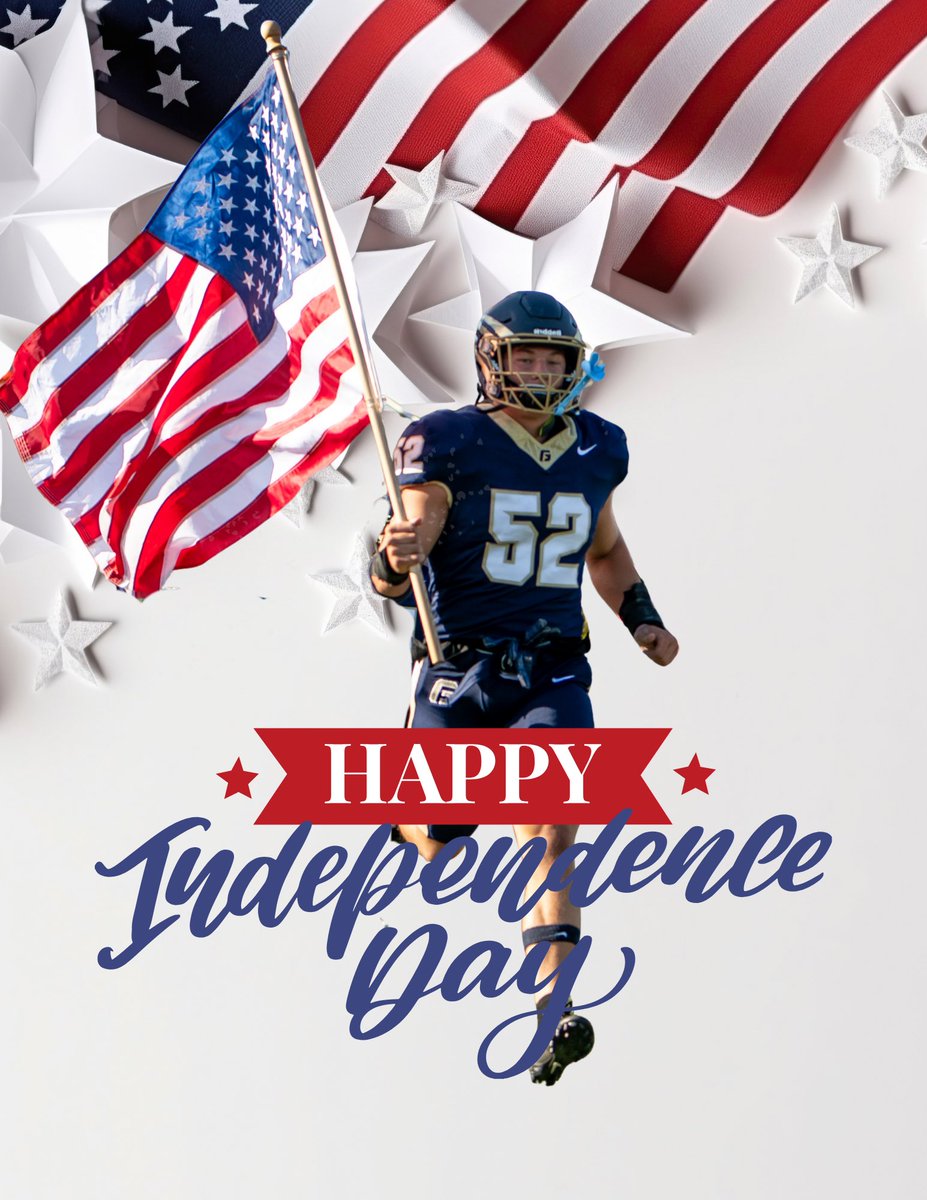 Happy 4th of July!
Thank you <a href="/CoachMondt/">Coach Joshua Mondt🏴‍☠️</a> and <a href="/GFUFootball/">GFU Bruin Football</a> for the graphic.