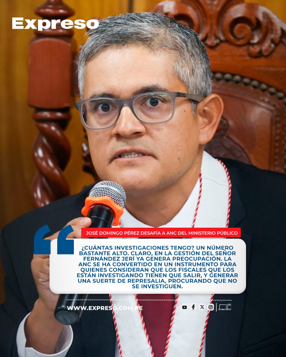 📌 El fiscal José Domingo Pérez volvió a declarar en un programa de streaming desafiando a la Autoridad Nacional de Control (ANC) del Ministerio Público, pese a ser advertido de haber iniciado actuaciones previas en su contra tras considerar que incurrió en inconducta funcional
