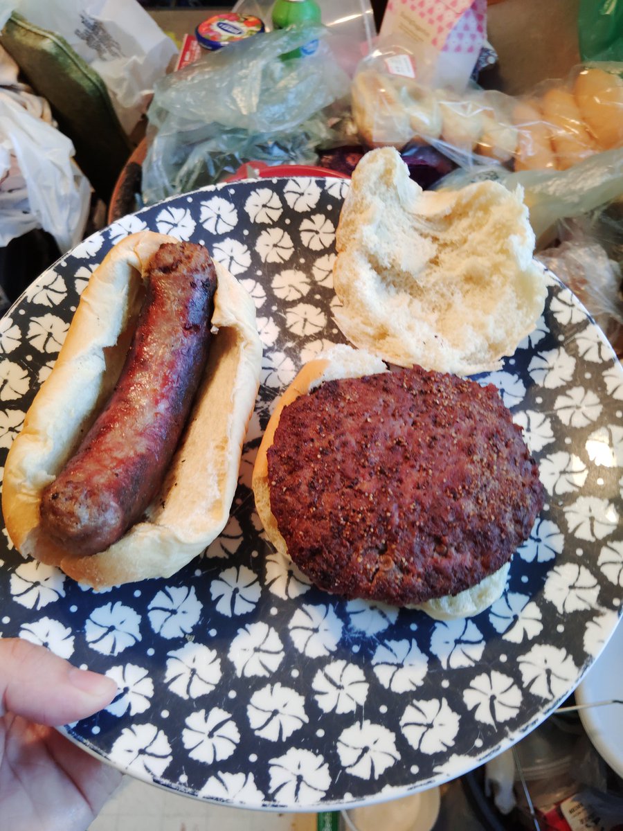 FotusZephyr's tweet image. #GrillMyMeats I added cheddar cheese to the burger and ketchup to both after the picture was taken