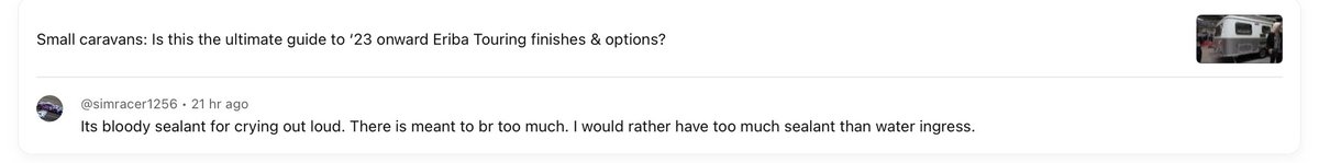 CaraVanOlogy's tweet photo. Noticeably more comments on the YT channel the past few days, doesn’t seem to have brought out the best in people though… inc. one who’s happy to waste their life watching something that apparently doesn’t make any sense, then compound their lost time by commenting about it… https://t.co/r19JYogaDS