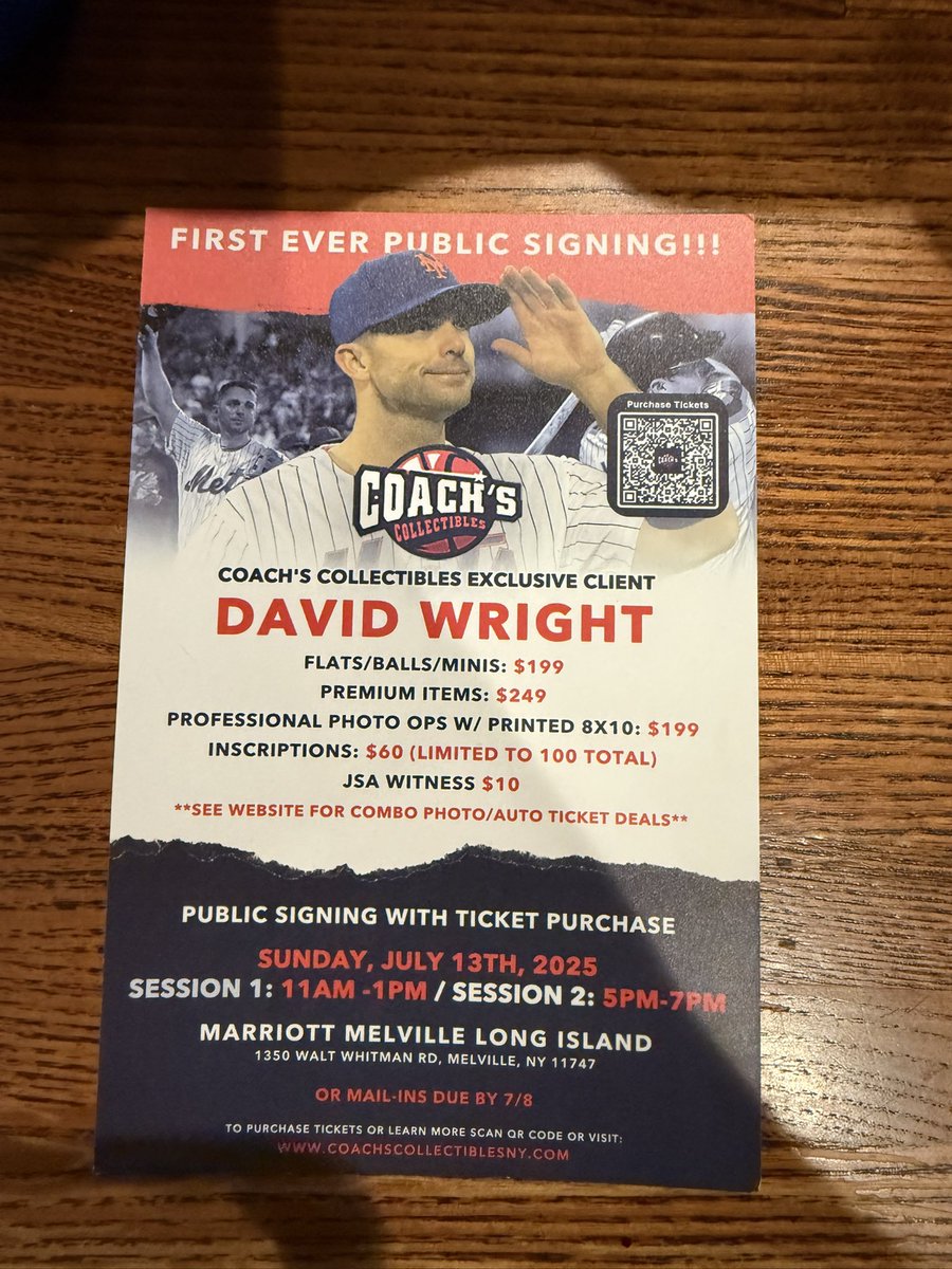 OjedaJay's tweet image. David wright is doing a s signing!! Just sharing if anyone wanted to go! #LGM