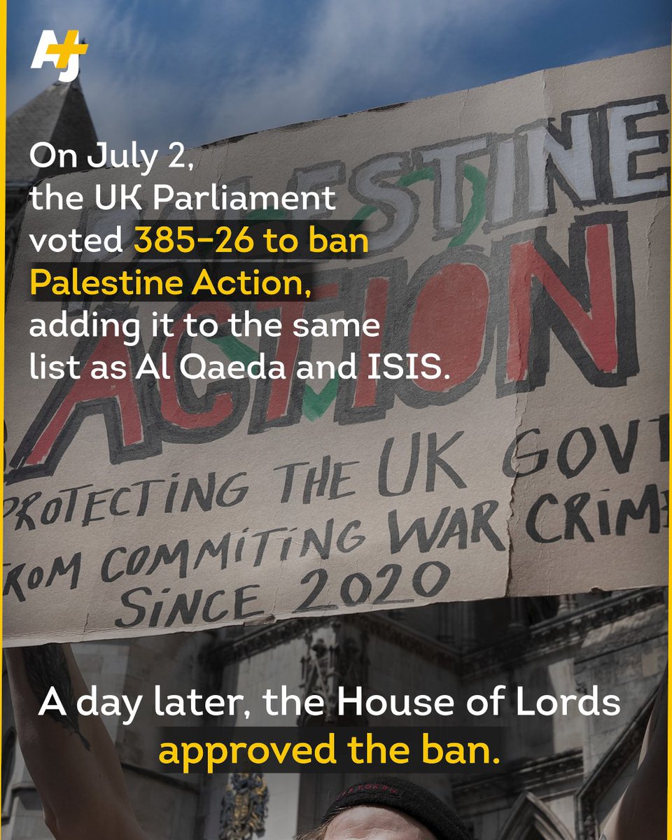 “If you want Palestine Action to disappear, then stop sending arms to Israel.” UK lawmakers voted to ban a protest group and label it a “terror" organization – after members spray-painted two military planes.️

Palestine Action has been disrupting UK arms companies they say are