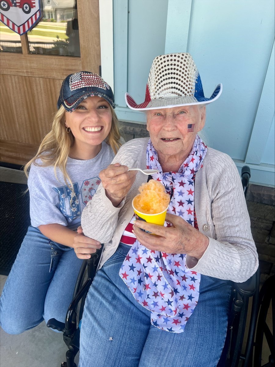 remembermesc's tweet photo. We had a great time celebrating the 4th!❤️🤍💙 A big thank you to our friends at LHC Group Inc. for treating us to Kona Ice. It was the perfect way to beat the heat! We also loved getting to relax on our porches and listen to the wonderful Wesley Crider! https://t.co/4Vv57NUldz