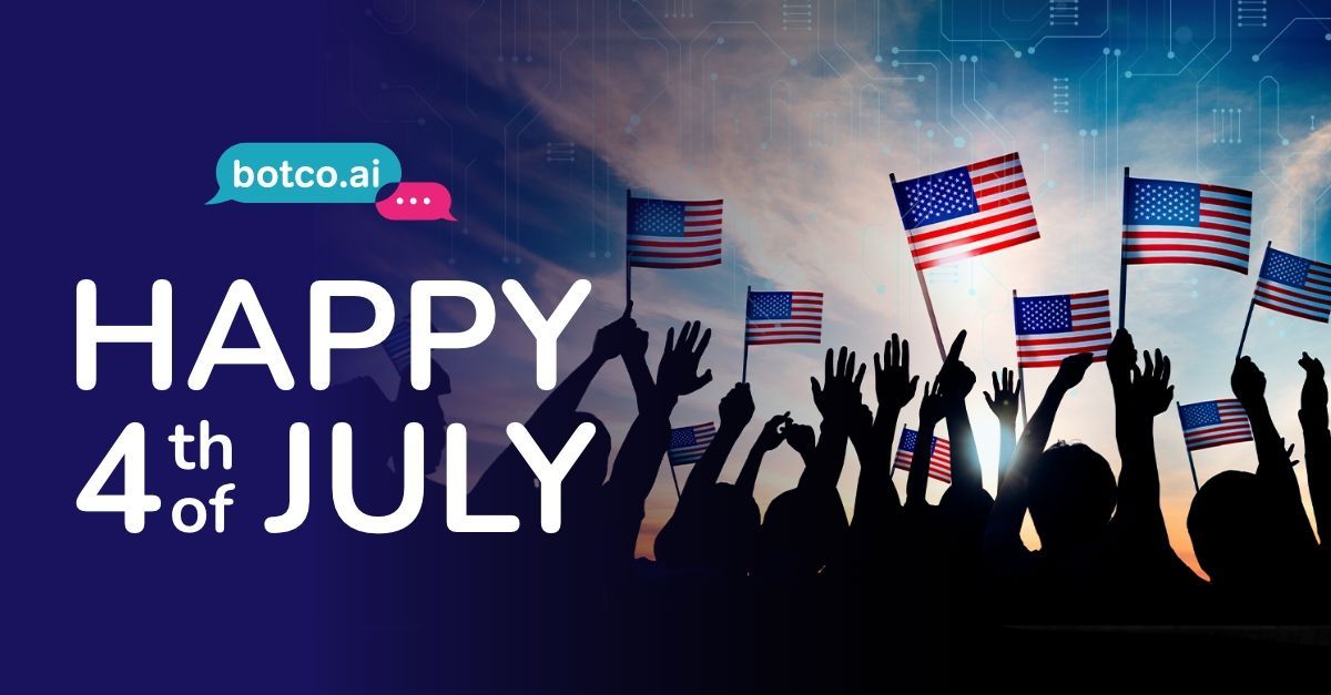 botcoai's tweet image. ✨ Happy Independence Day from Botco.ai! ✨ 

Today, we celebrate the spirit of independence, innovation, and connection that unites us all. Wishing you a safe and joyful holiday filled with fireworks, freedom, and fresh ideas!

#FourthOfJuly #AIInnovation #BotcoAI