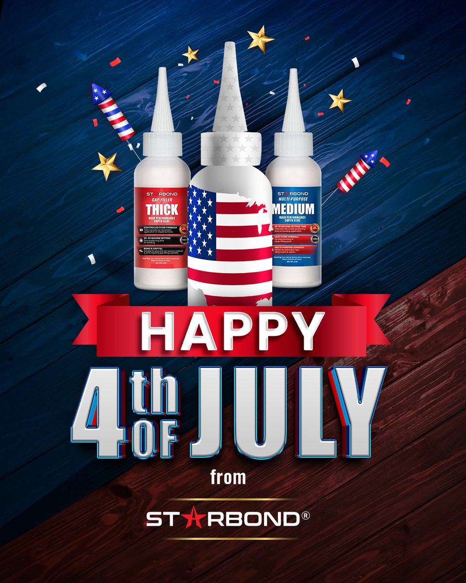 🎆 Happy 4th of July! 🇺🇸 
If you’re planning a new project, now’s a great time, epoxies, pigments, and inlay supplies are up to 50% off, July 2–6. ✨

🛒 starbond.com/collections/co…

#starbondepoxy #epoxyresin #inlayart #pigmentpowder #resincrafts #resinart #woodworkerdeals