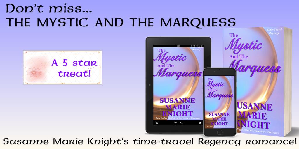SusanneKnight's tweet image. #NowAvailable #NewRelease
THE MYSTIC AND THE MARQUESS
Don’t miss this #New #TimeTravel #Regency
amazon.com/dp/B0FCCVC23W
#romance #writingcommunity #RomanceNovels #BooksToRead #AuthorsOfTwitter #ReadersOfTwitter #RegencyRomance #WritingCommunity #timetravelRegency #readers
