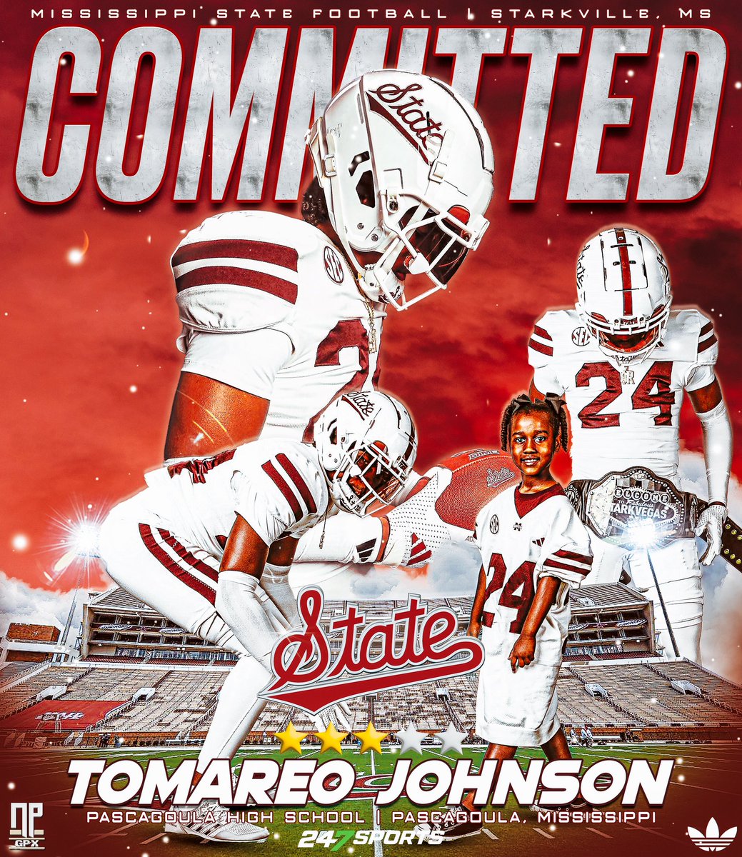 NPGPX Design (@nathanpurvis) on Twitter photo | COMMITTED |
Tomareo Johnson (<a href="/mareo_johnson/">Tomareo Johnson🥋</a>), the class of 2026 <a href="/247Sports/">247Sports</a> 3⭐️ safety from Pascagoula High School (Pascagoula, MS), has committed to Mississippi State. #HailState 
247sports.com/college/missis… | COMMITTED |
Tomareo Johnson (<a href="/mareo_johnson/">Tomareo Johnson🥋</a>), the class of 2026 <a href="/247Sports/">247Sports</a> 3⭐️ safety from Pascagoula High School (Pascagoula, MS), has committed to Mississippi State. #HailState 
247sports.com/college/missis…