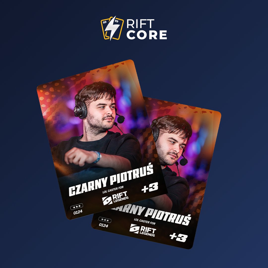 RiftCore (@riftcore_pl) on Twitter photo Do RiftCore dołącza <a href="/CzarnyPiotrus10/">Piotr "CzarnyPiotruś" Barański</a> komentator, którego energia i cięte riposty stały się już legendą sceny!
Znacie go z programu <a href="/gadaja_/">Gadają o Esporcie</a> , który prowadzi wspólnie z <a href="/DejfDawid/">dejf</a> , a teraz możecie mieć go także… w swojej talii! Do RiftCore dołącza <a href="/CzarnyPiotrus10/">Piotr "CzarnyPiotruś" Barański</a> komentator, którego energia i cięte riposty stały się już legendą sceny!
Znacie go z programu <a href="/gadaja_/">Gadają o Esporcie</a> , który prowadzi wspólnie z <a href="/DejfDawid/">dejf</a> , a teraz możecie mieć go także… w swojej talii!