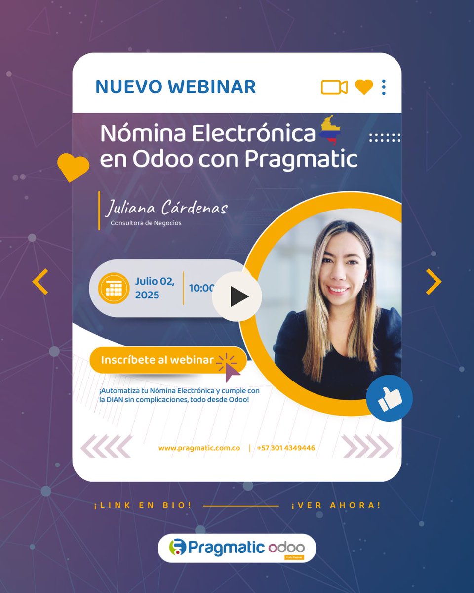 pragmaticsas's tweet image. Ya está disponible la repetición de nuestro webinar. 📊 Descubre cómo nuestro módulo de Nómina Electrónica en Odoo te ayuda a cumplir con la normativa colombiana. 

▶️ ¡Míralo ahora! 👉 youtube.com/live/5hGwlvH38… 

#NóminaElectrónica #Webinar  #DIANcolombia #Pragmatic #colombia