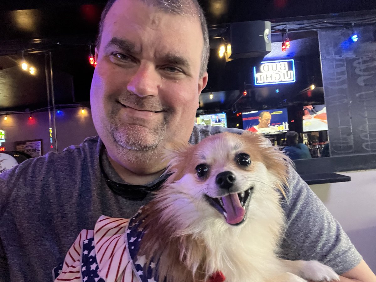 Made a new friend. Vixen the Bar Dog.