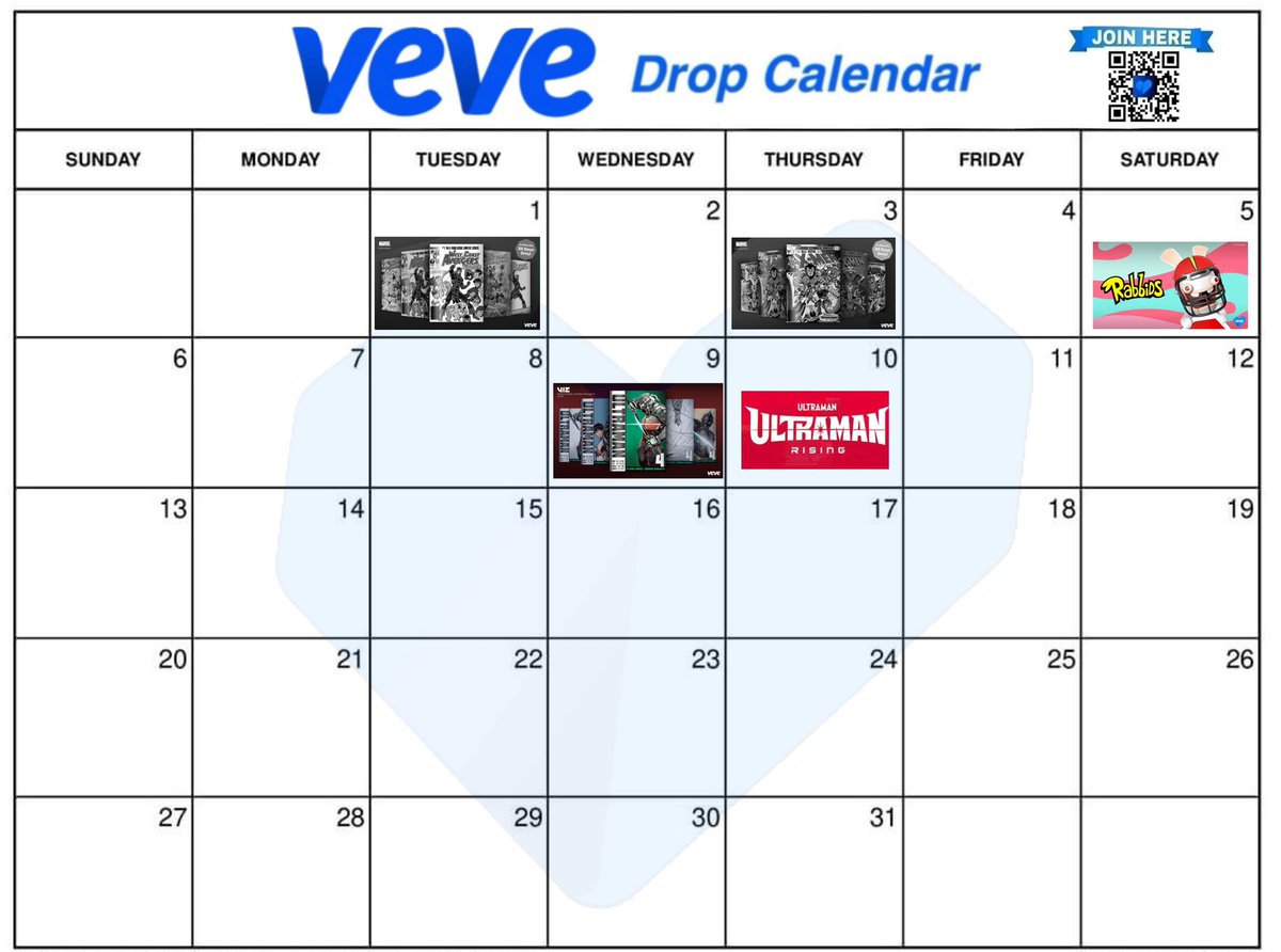 KcBmw.eth💙⭕️💙 (@kcbmw) on Twitter photo Updated Veve drop calendar #vevefam <a href="/veve_official/">VeVe | Digital Collectibles</a>
Blog ➡️ blog.veve.me
💙 Join Veve Here 💙 veve.sjv.io/yqb7NN Updated Veve drop calendar #vevefam <a href="/veve_official/">VeVe | Digital Collectibles</a>
Blog ➡️ blog.veve.me
💙 Join Veve Here 💙 veve.sjv.io/yqb7NN