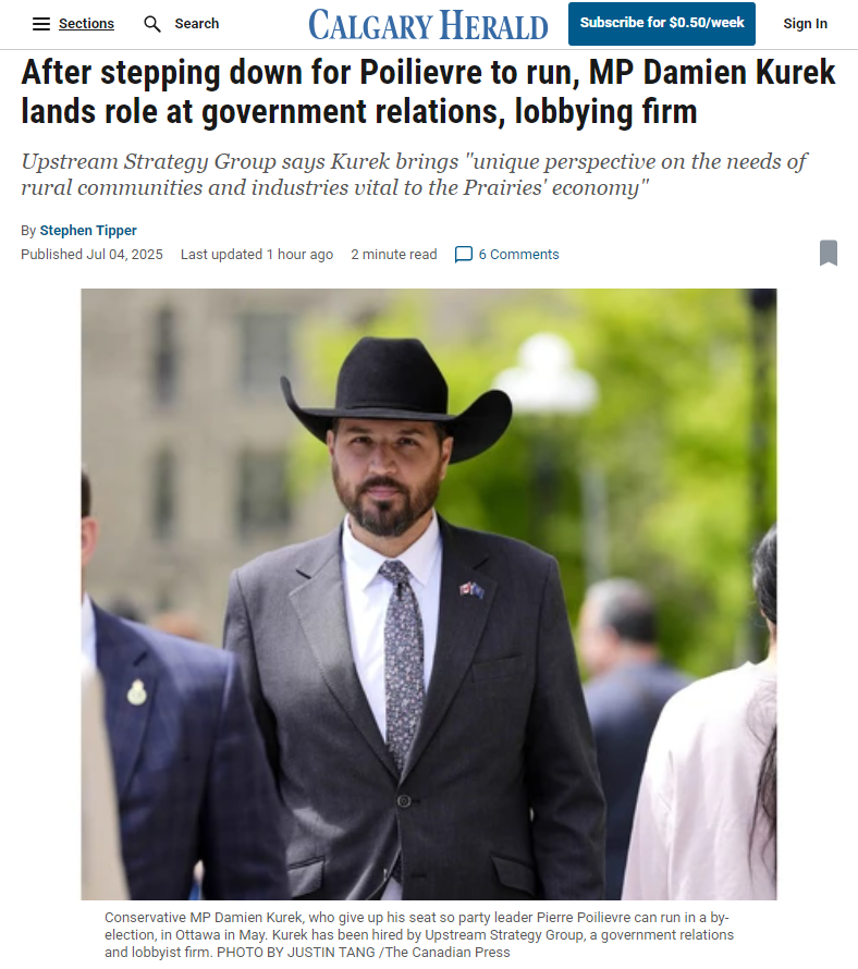ABDanielSmith's tweet photo. Congratulations Damien!
Enjoy your new highly paid gov't lobbying position with Upstream. I'm sure the people of Battle River-Crowfoot won't mind that you're little stepdown stunt is costing taxpayers over $1M.
Read:
https://t.co/BfwaKJptxv
#abpoli #cdnpoli #CPCCorruption https://t.co/7i9WLZIjDc