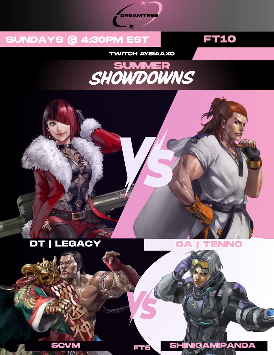 DreamTreeBA's tweet image. 𝕯𝖗𝖊𝖆𝖒𝕿𝖗𝖊𝖊 𝕭𝖆𝖙𝖙𝖑𝖊 𝕬𝖗𝖊𝖓𝖆
@Ghostdrive_ VS @TennoIX
Scvm VS @kuropvnda
07/06/25 4:30PM EST
@DreamTreeBA
twitch.tv/aysiaaxo