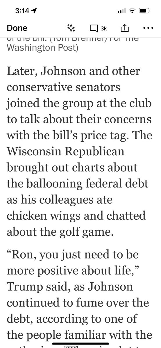 pkcapitol's tweet image. This might be the most on brand RonJohn anecdote. Everyone else is eating wings, talking golf, and he’s brandishing debt charts.
Bravo @lizcgoodwin @MariannaReports @theodoricmeyer @ELaserDavies
Trump’s reply is basically, lighten up, dude.
washingtonpost.com/politics/2025/…