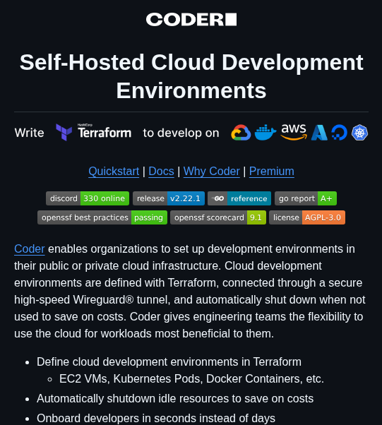 tom_doerr's tweet image. Remote development platform for running code servers in containers