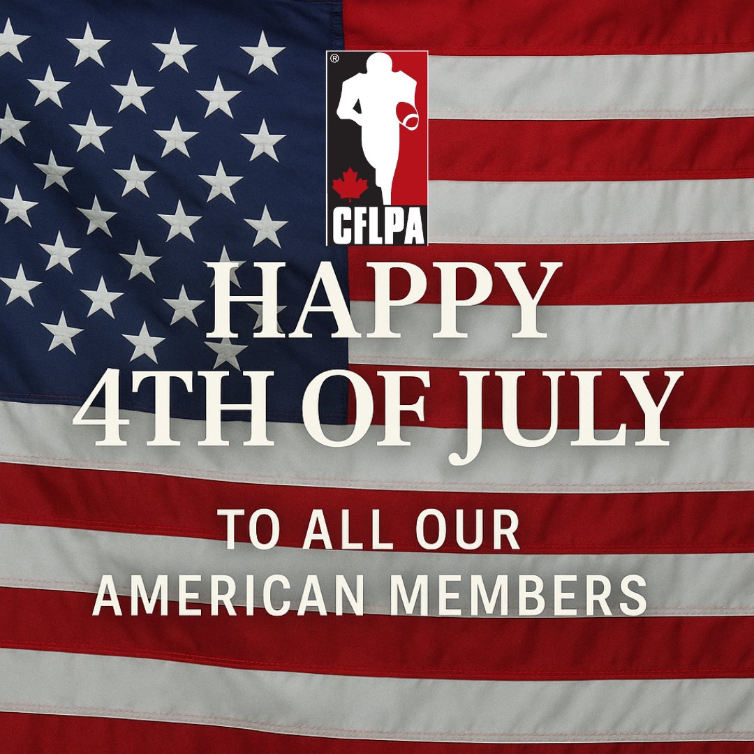 #TeamCFLPA would like to wish a happy 4th of July to all of our American Members!