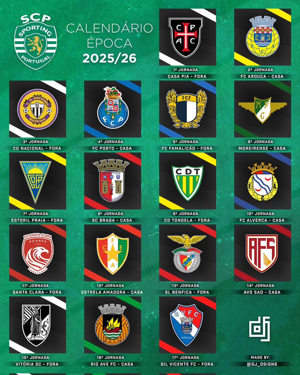dj_dsigns's tweet photo. Este é o nosso calendário para 2025/26! 🔥💚

RUMO AO TRI, com tudo Sporting! 🏆 https://t.co/ePenHJTh2T