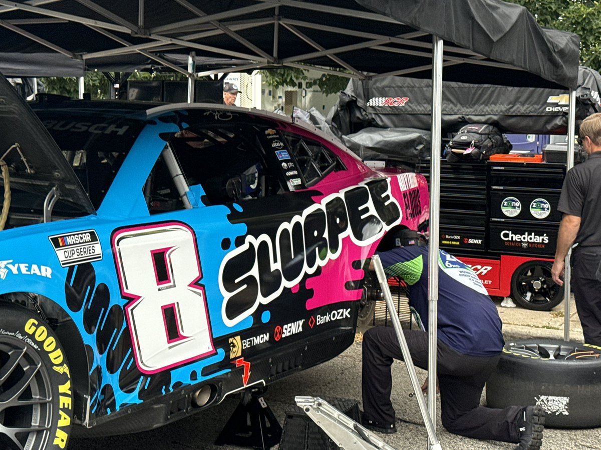 Some of the looks in the Cup garage.