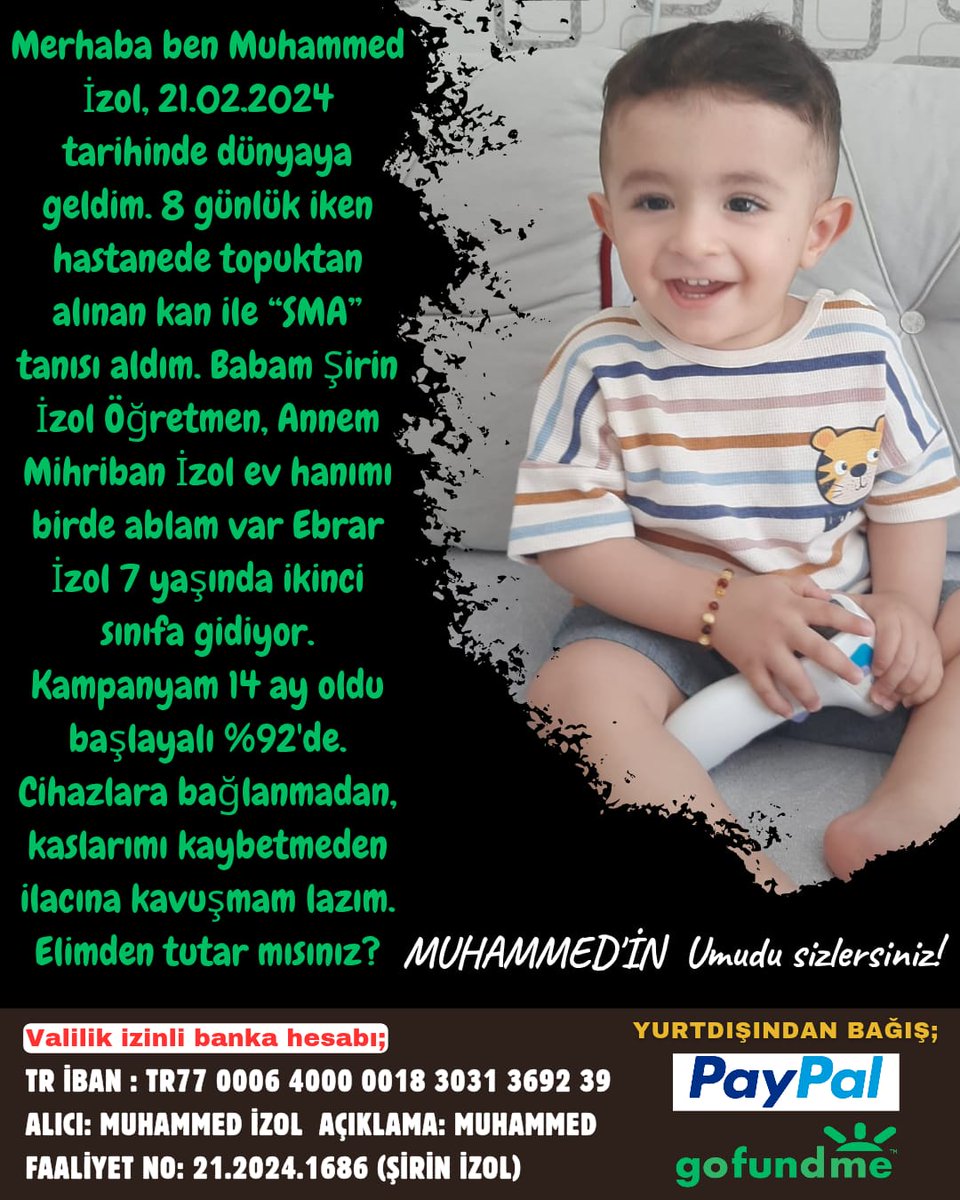 Challenge var. 5000 bin gelirse 5000 daha gelecek. Az çok demeden Muhammed'e destek olalım. Maddi ve manevi desteklerinize ihtiyacı var. Haydi dostlar dayanışma yaşatır 💪🏻