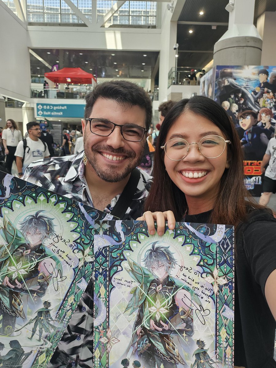 FINALLY MET <a href="/NazeehTarsha/">Nazeeh Tarsha</a> THANK YOU FOR THE SIGNED ALHAITHAM PRINTS 😭😭😭