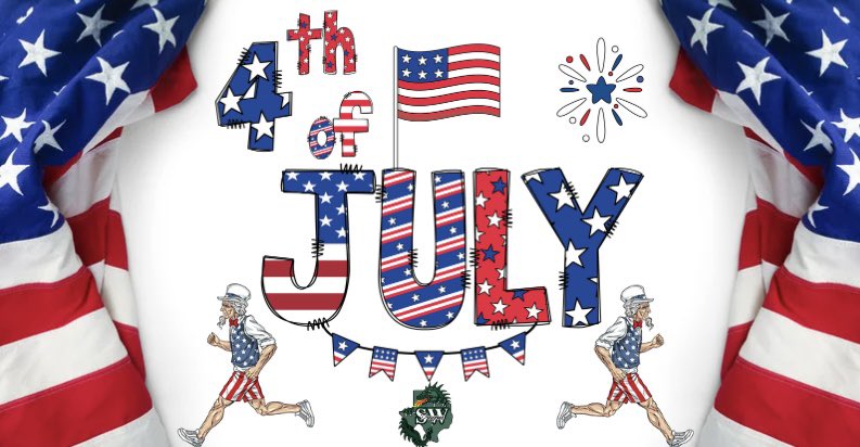 Happy 4th of July from Dragon Track &amp; Field and Dragon Cross Country! 🇺🇸

Have a FUN and SAFE Happy Independence Day with Family and Friends!!

#WeAreSW