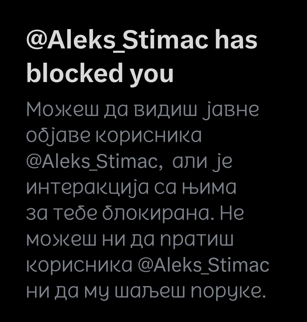 Šta bi bilo da sam je vredjala kad se na najbenigniji komentar uvredi?
Polečite malo tu umišljenost bitnosti,da nije studenata i naroda ne bi ni bili toliko "popularni" na ovoj mreži..
Masakriraše vas kompleksi,mice male..