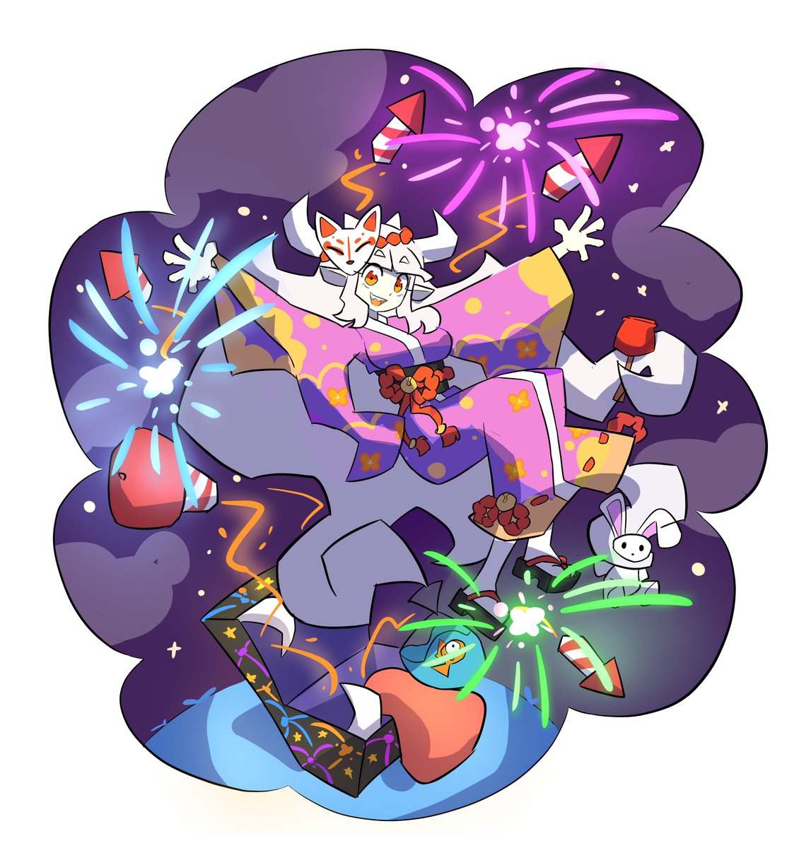 smug_suriipi's tweet image. colorful summer festival
commission for @of_citrus