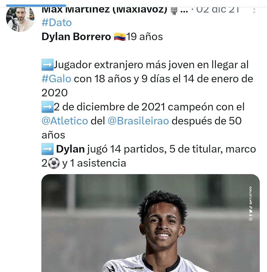 Algunos Datos de Dylan Borrero cuando llegó al <a href="/Atletico/">Atlético</a>.

Dylan Borrero, nació en Palmira y fue formado en <a href="/SantaFe/">Independiente Santa Fe</a>.
