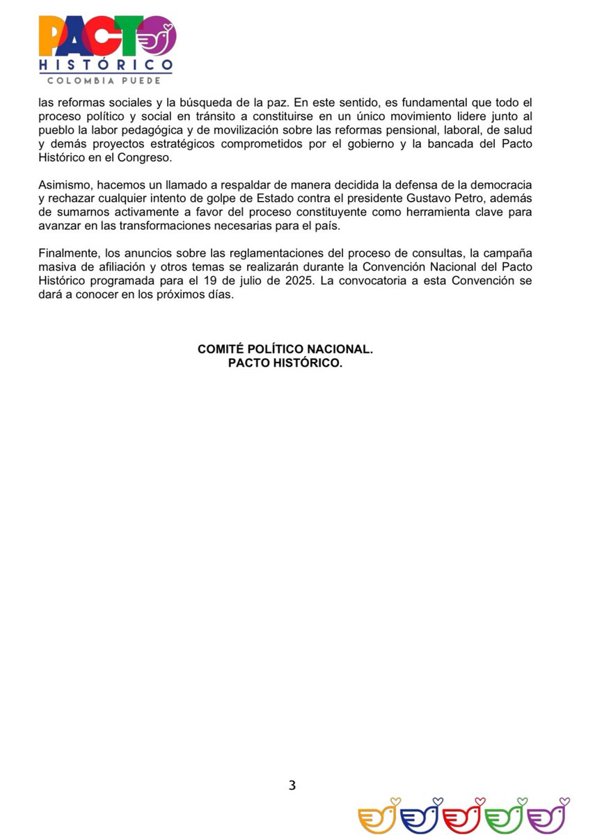 Vamos a la #ConsultaDelPactoHistorico, la tarea está clara: Ser mayorías en el congreso para empujar las transformaciones y llenar las listas de los mejores liderazgos posibles, gente comprometida con el cambio. En nuestro caso, defender la causa de la Transición y la Democracia