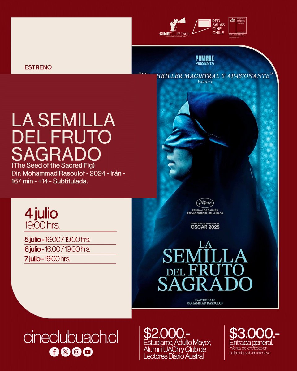 Estreno de “La semilla del fruto sagrado” y un nuevo cine foro de “Memoria implacable” en el Cine Club - mailchi.mp/edc256c6c24a/e…