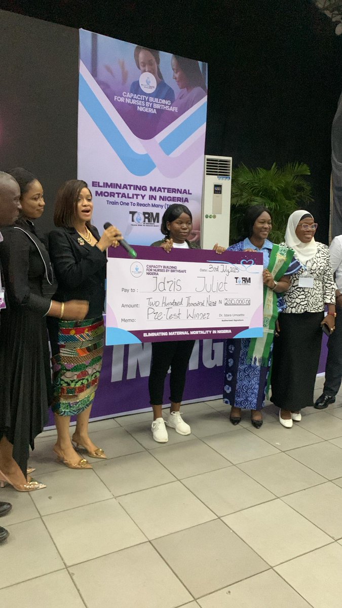 Birthsafeng's tweet photo. Day 2 of #TORMLagos ended with one of the nurses going home with a prize!π
We still can't get over the momentum of #TORMLagos
and guess what? This is the first of many.
#TORMCampaign #TORMLagos #birthsafeng #maternalhealth https://t.co/Gju147nm5n