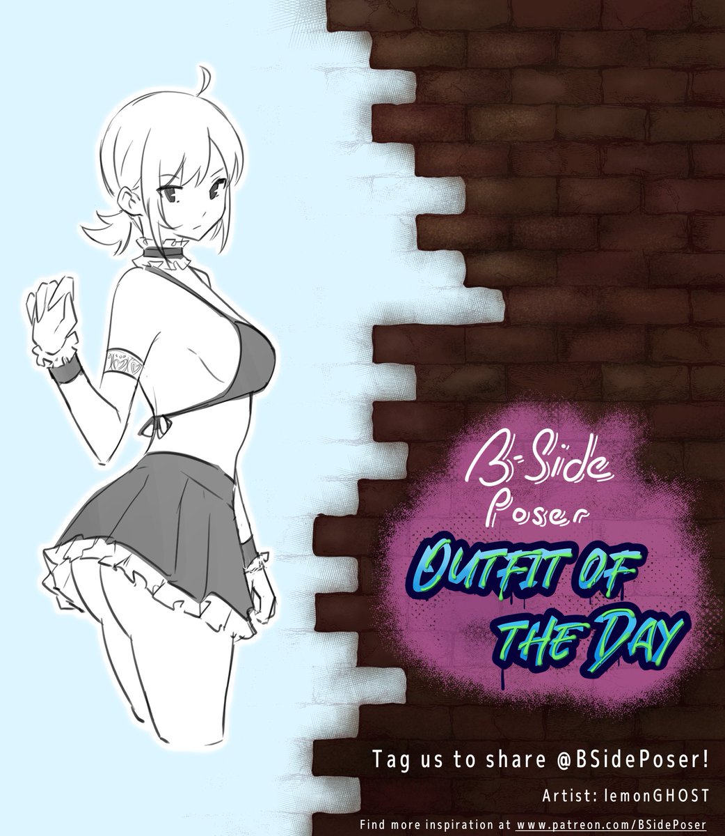 bsideposer's tweet image. Today’s #OotD is quite a sexy maid outfit. LemonGHOST has reduced the classic outfit down to lingerie!
What is the story of your OC? Is it just a sexy costume or is their master insisting on this revealing uniform? Draw them in it and let us know!^^