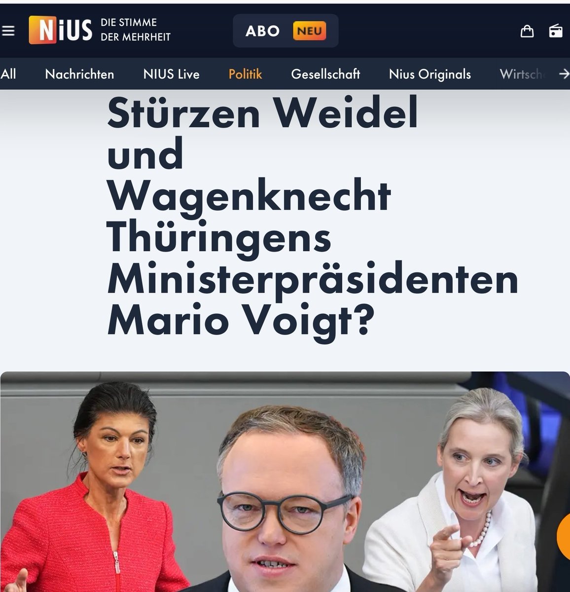 Cotta_AfD's tweet image. Meiner Meinung nach hat #Nius gerade akutes Sommerloch – oder #BSW merkt, dass es als CDU-Steigbügelhalter von der SPD-Zwergenfraktion durch die Manege getrieben wird. 🤡 Das „Wilders-Szenario“? Politisches Wunschdenken mit Fantasieabschluss.
Fakt ist: #AfD steht für echte…