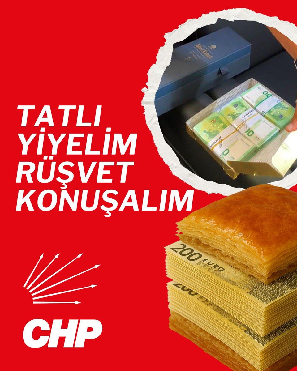 CHP’li Manavgat Belediyesi'ne düzenlenen rüşvet operasyonunda, Belediye Başkan Yardımcısı Mehmet Engin Tüter’in baklava kutusunda para teslim aldığı ortaya çıktı.

#HırsızlıkiçinCHP 
#KutuKutuCHP