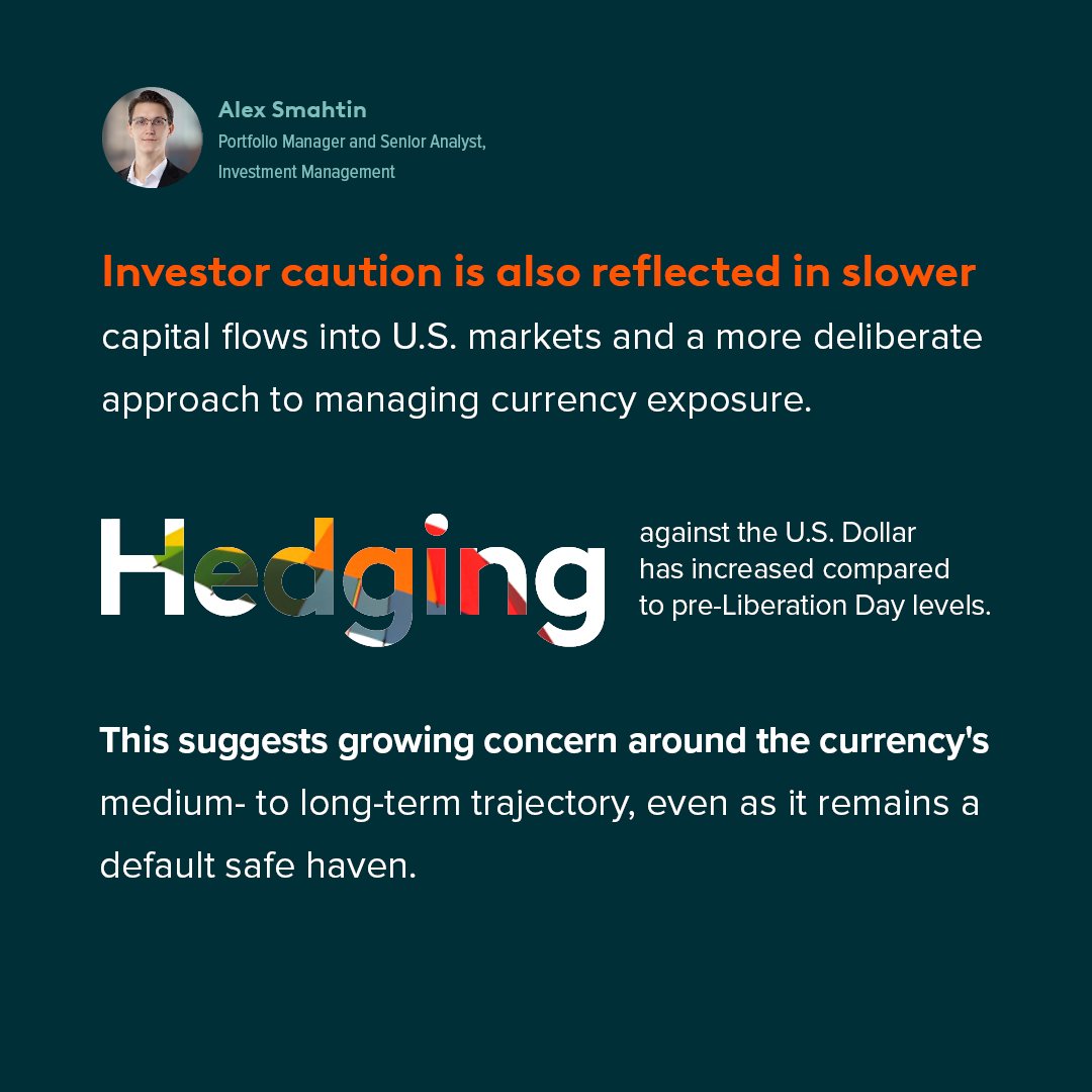 globalxca's tweet image. As trade policy volatility persists, Portfolio Manager Alex Smahtin is watching how tariff-driven uncertainty may weigh on the U.S. dollar and drive a rotation toward EAFE and emerging markets.
Read more: globalx.ca/insights/artic…