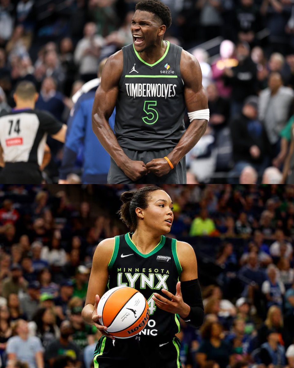 SleeperTWolves's tweet image. Minnesota might have the best NBA/WNBA duo 😳 Truly can’t think of one better than this 🤔
These two are arguable the best at their position in their sport at the moment and also have been WINNING a lot of games over the last couple years.
What a time to be a Minnesota…