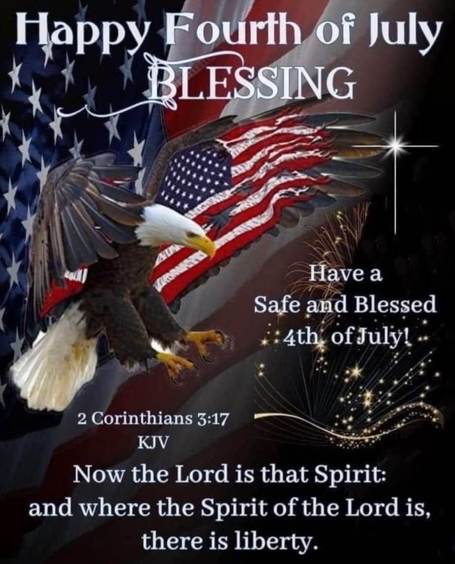 I wish you and your loved ones a blessed, happy, safe 4th of July!