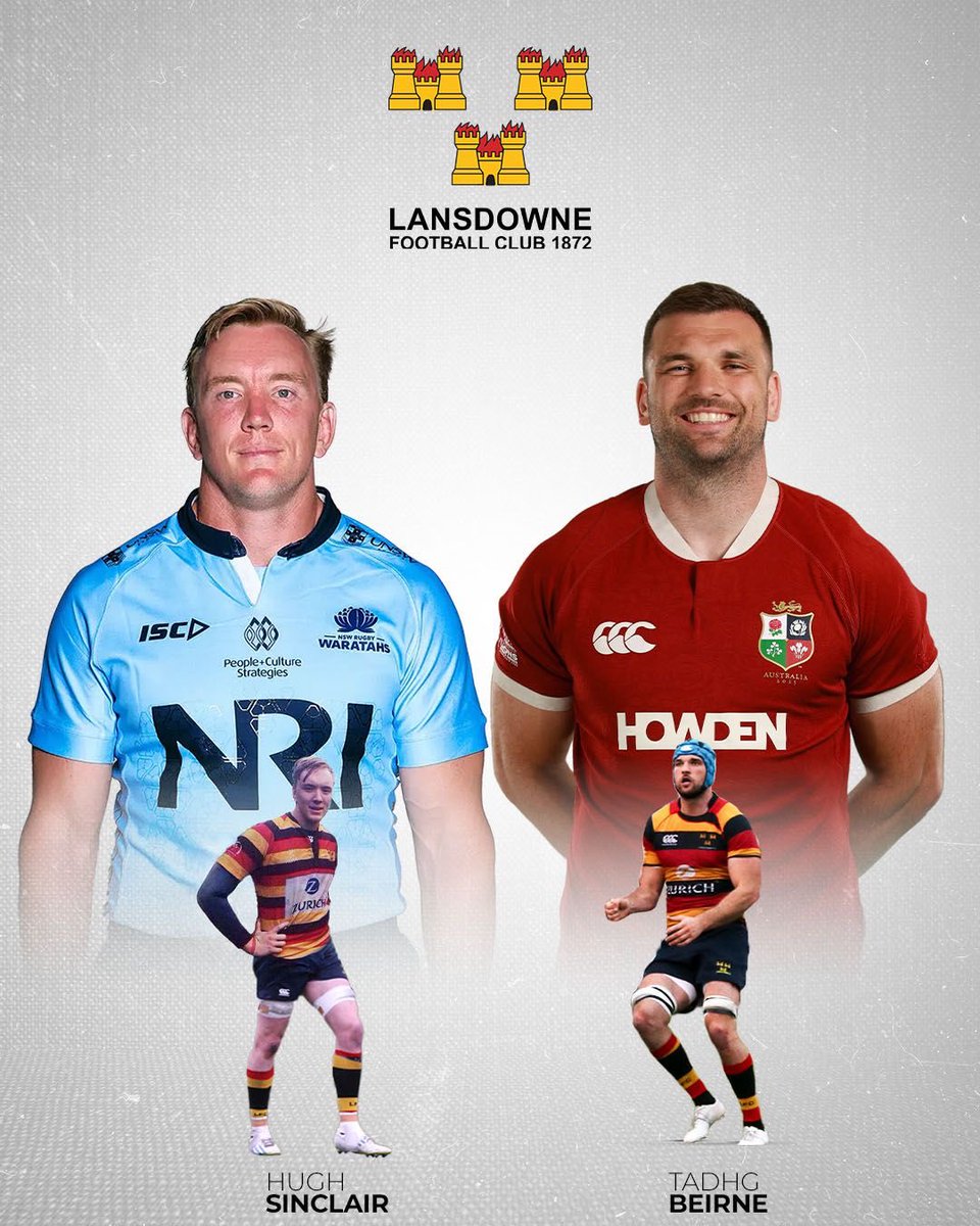 Best of luck to the 🦁’s against the NSW Waratahs. Little piece of Trivia - The NSW Waratah captain, Hugh Sinclair and  Tadhg Beirne are both Lansdowne players. Hugh Sinclair played in Lansdowne during the 2013-2014 season