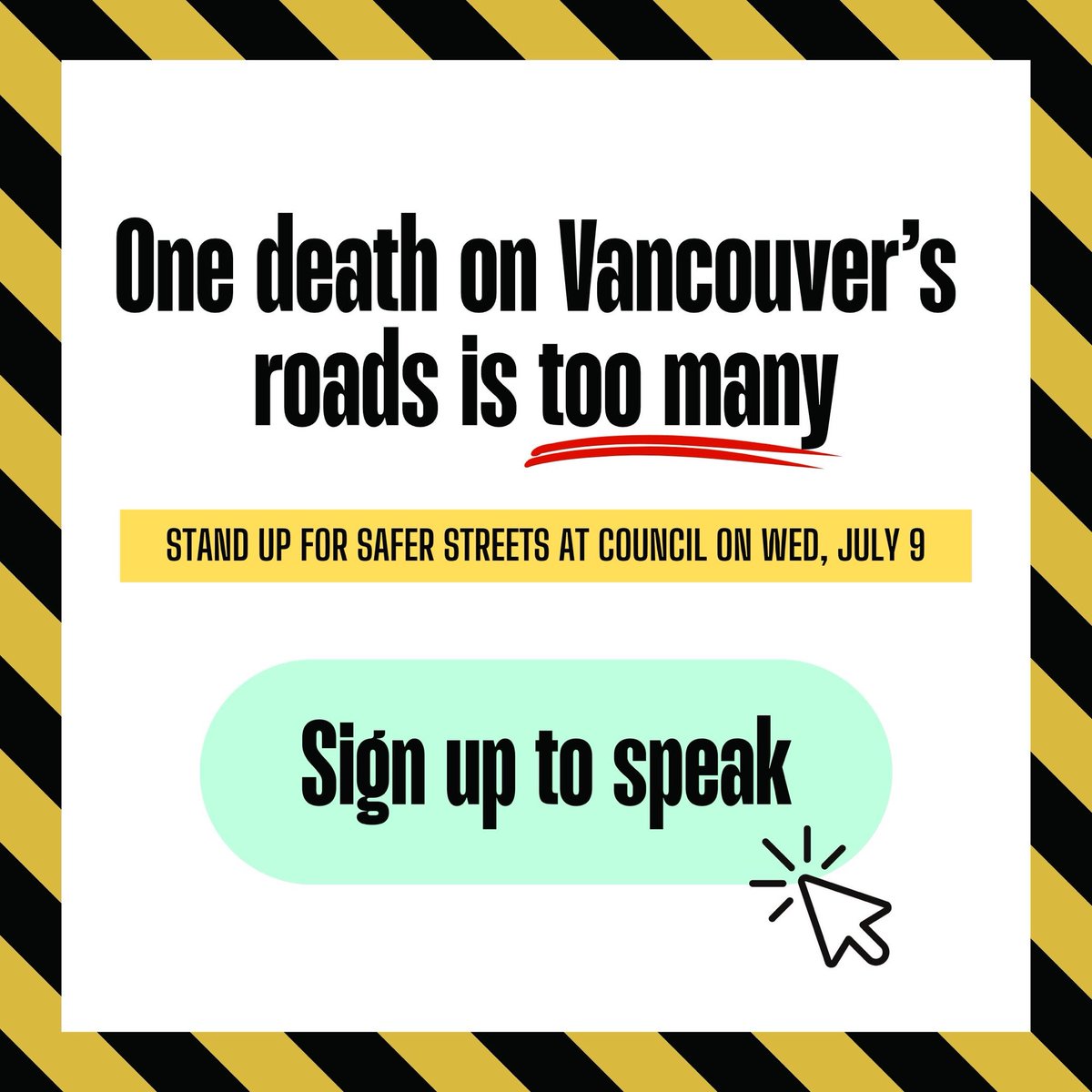 Lucy Maloney has brought a motion to City Council with a single goal: reduce the number of deaths and serious injuries on our roads to zero.

Because one death on our roads is too many.

SEND A LETTER: win.newmode.net/onecityvancouv…

SIGN UP TO SPEAK: vancouver.ca/your-governmen…