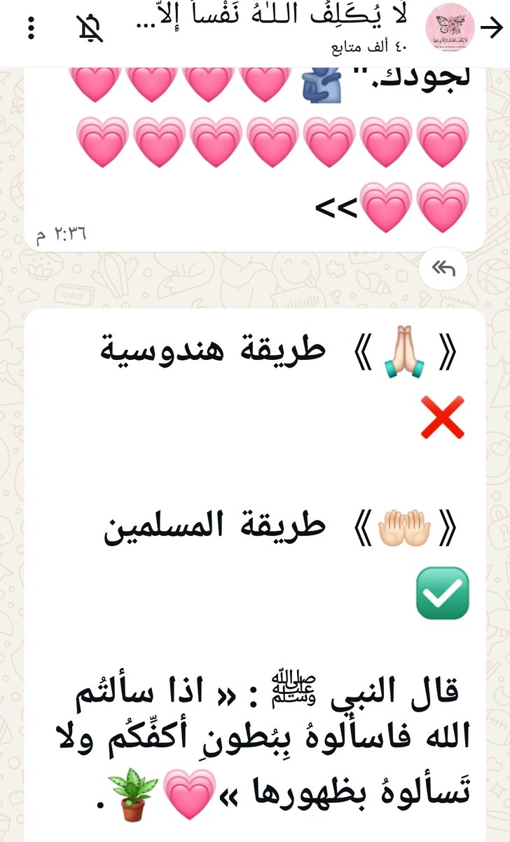 إتبعوا وصايا حبيبكُم وتفوزوا برضا ربكُم❤️🤲فاسألوا اٌللّٰه سُبحانهُ وتعالى عز وجل ببطون أكُفُكم وليس بظهورها🤲