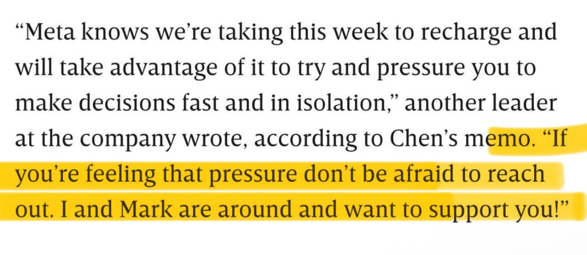 &gt; Sam Altman: "META will try to pressure you to make fast decisions. If you're feeling pressured, reach out to me” 
&gt; psyop’d oai researcher takes a day to think lmao 
&gt; Zucc: "Offer expired. lol."
&gt; Altman: "Yeah so... we can't match $100 million offers btw. Sorry."