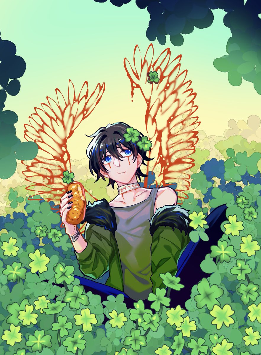 Dorian_MPC's tweet image. แค่ออกมานั่งกินมื้อกลางวันในสวน อยู่ๆก็กลายเป็นผู้ประสบภัย จะกินหมดก่อนโคลเวอร์ท่วมหัวหมือไร่ แซนวิชในมือก็กลิ่นเหมือนหญ้าอีก
“เอ๋นเอี๋ยวอะอั๊ด……”