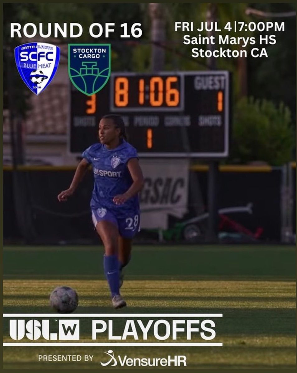 GAME DAY 
We’re on the road for the Western Conference Semifinal vs host team Stockton Cargo! 

Expect fireworks as we make our return to the USL Playoffs! 

Let’s get it! 
#RoadToTheFinal #PlayoffMode 

🆚 Stockton Cargo
⏰ KO @ 7PM 
📺 SportsEnginePlay tinyurl.com/4rwtc464