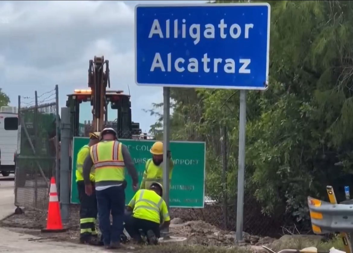 Columbo_X's tweet image. I thought Alligator Alcatraz was just a meme 😂