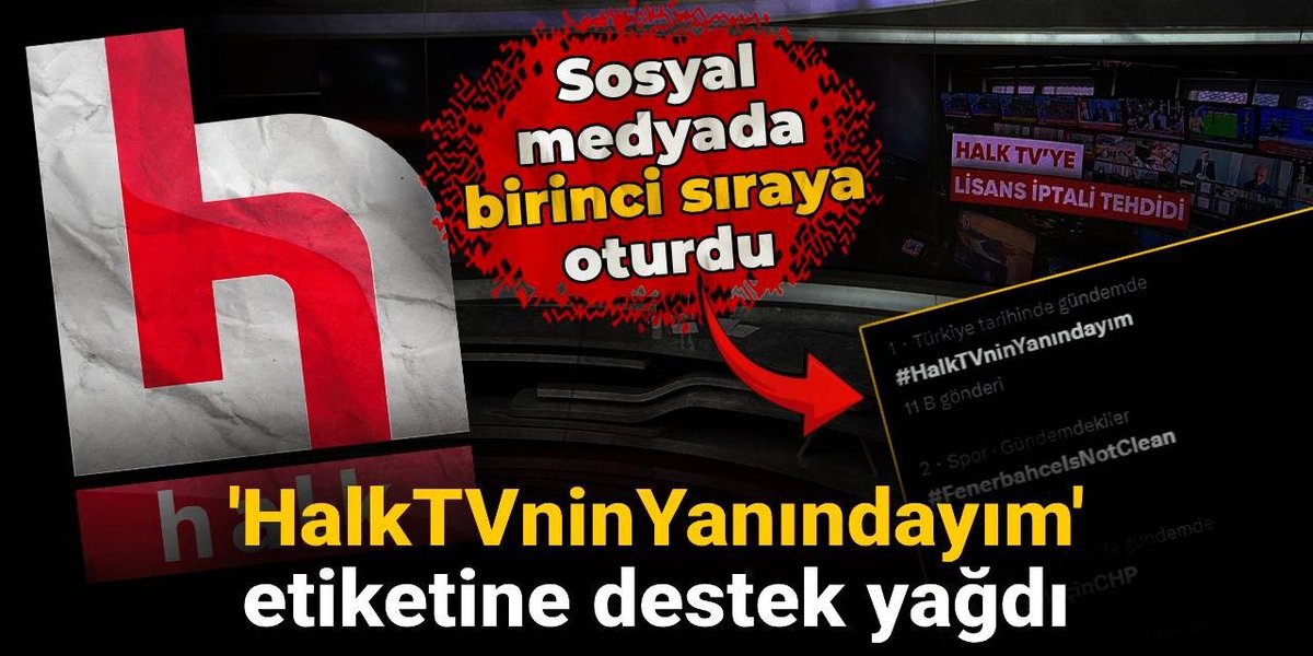 #HalkTVninYanındayım etiketine destek yağdı!

📈 Sosyal medyada birinci sıraya oturdu

halktv.com.tr/gundem/halktvn…