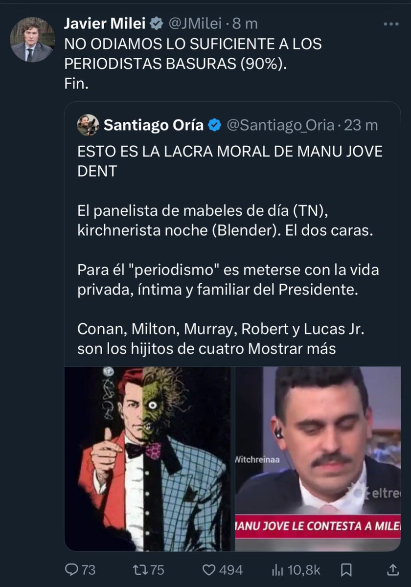 Señor Presidente, le aclaro en primer lugar que no me interesa en lo más mínimo cuántos perros tiene o la relación que mantiene con ellos, pero le cuento que la Quinta de Olivos es la residencia presidencial, no es su casa. Las modificaciones edilicias hechas allí deberían ser