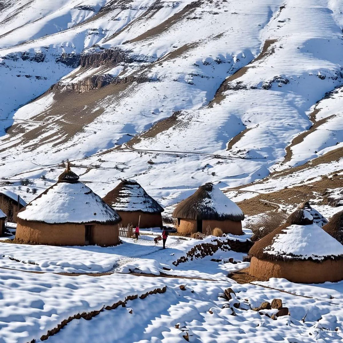 Snow in Lesotho 🇱🇸 Africa.