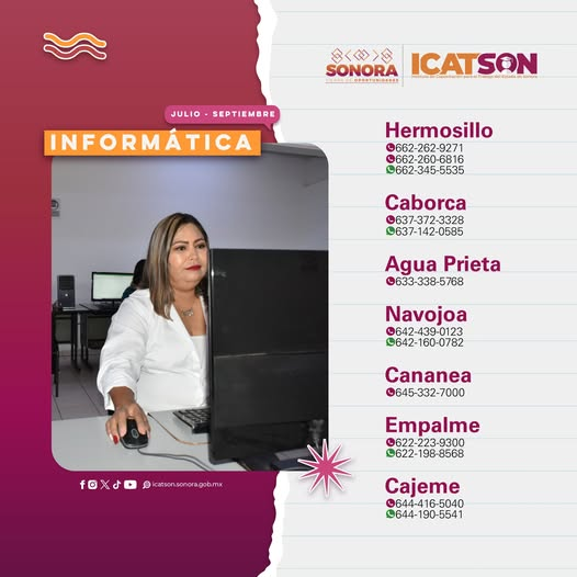 Domina la informática y abre nuevas puertas laborales
Aprende desde lo básico hasta habilidades avanzadas en computación, software, ofimática y más. Ideal para mejorar tu perfil profesional y acceder a mejores oportunidades. ¡Inscríbete hoy! 
#TierraDeOPortunidades